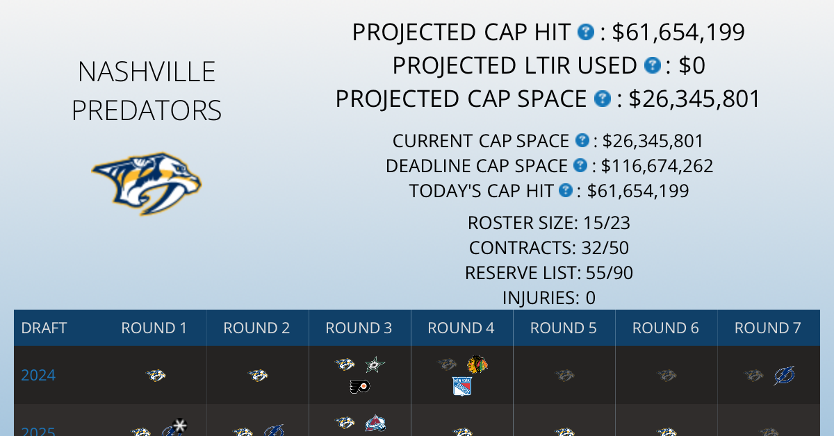 NHL Nashville Predators 2023-2024 Authentic Pro Draft Snapback Hat